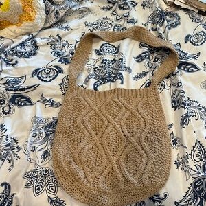 Hand knit cable purse